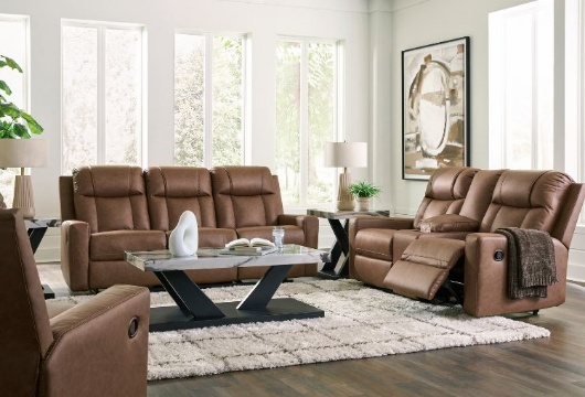 Picture of Mackey Caramel Reclining Sofa & Console Loveseat